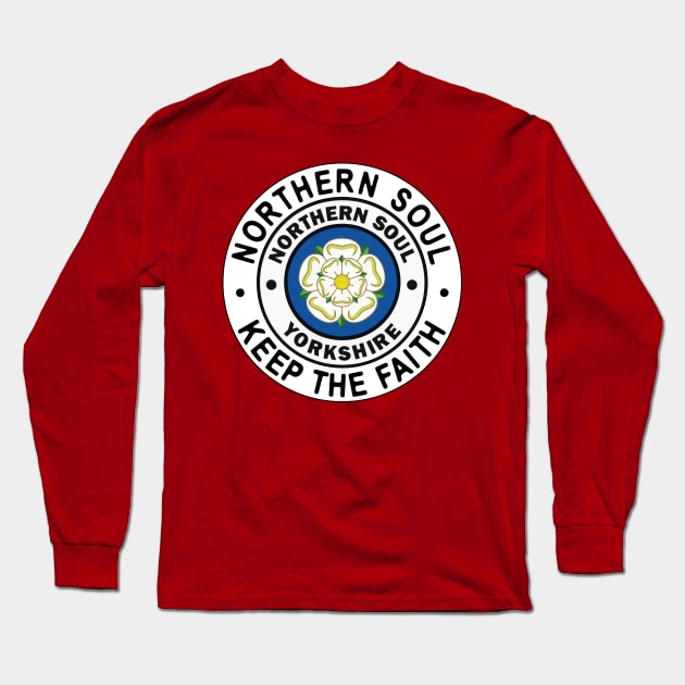 Northern Soul Yorkshire, Manchester, Blackpool, Stoke, Wigan Long Sleeve T-Shirt by Surfer Dave Designs